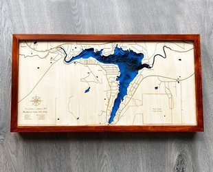 Jezioro Rushford - USA - mapa batymetryczna 3D