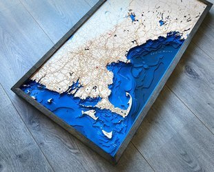 Nowa Anglia - mapa batymetryczna 3D