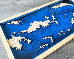 Brytyjskie Wyspy Dziewicze - mapa batymetryczna 3D