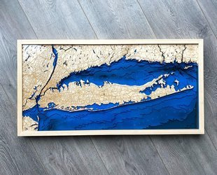 Long Island - USA - mapa batymetryczna 3D