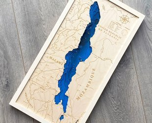 Jezioro Niasa (Malawi) - mapa batymetryczna 3D