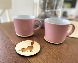 Drewniane podkładki zestaw | Koty