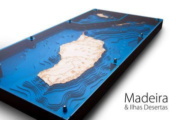 Madera i Wyspy Pustynne - mapa batymetryczna 3D